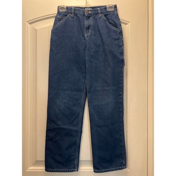 Tilly’s RSQ Girls Youth Carpenter Denim Jeans Straight Dark Wash Size 14 Blue‎ - Picture 1 of 3